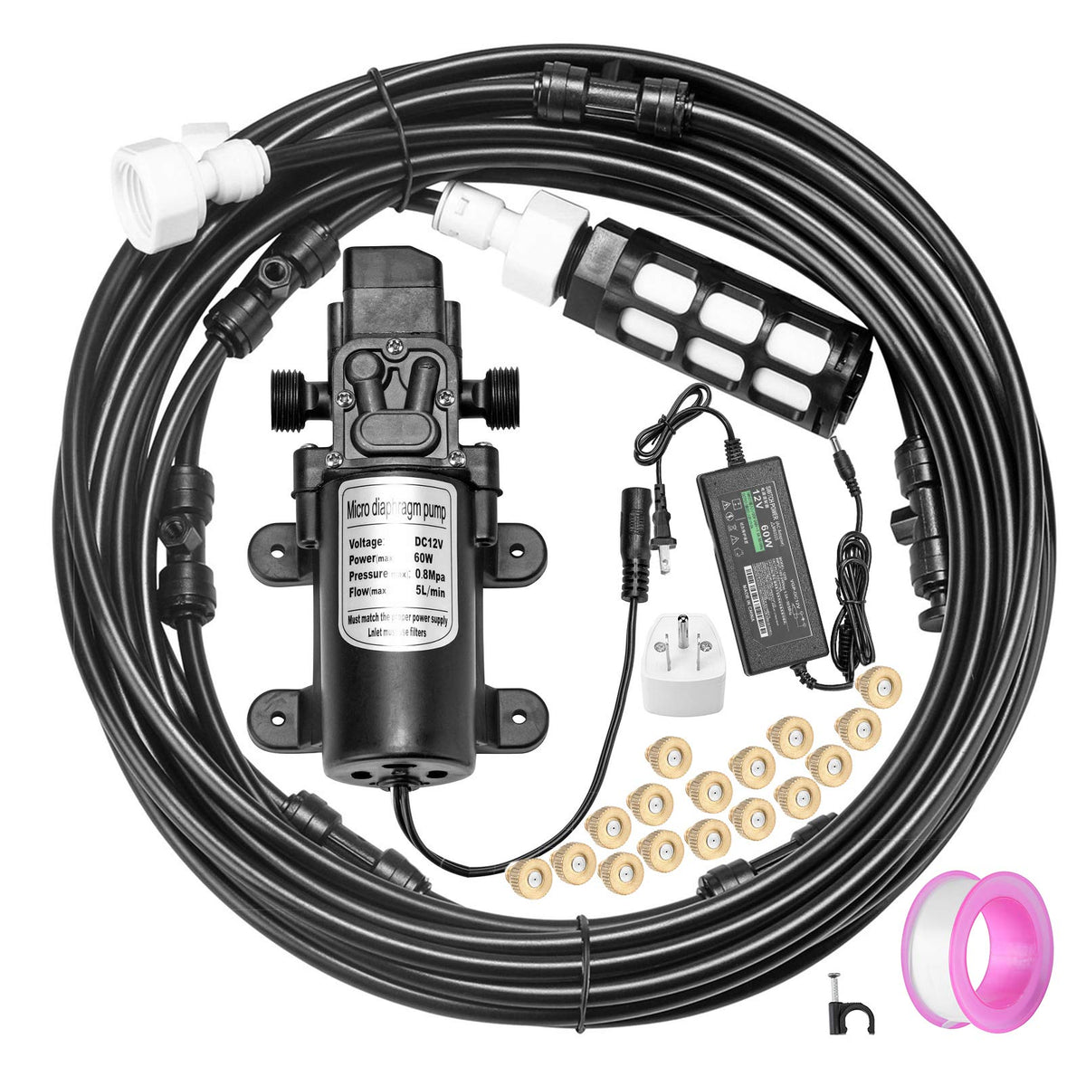 ACBungji front packaging showing complete misting kit for easy setup and cooling