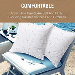 ACCENTHOME insert placed on patio chair illustrating outdoor-ready styling benefit
