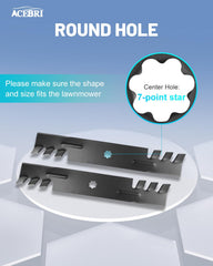 ACEBRI blade installed on mower deck demonstrating secure fit benefit
