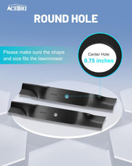 ACEBRI blade installed on a mower deck demonstrating correct fit and reduced vibration