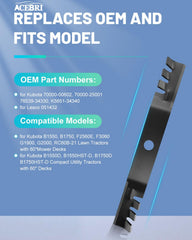 ACEBRI close-up of blade profile highlighting lift for better cut