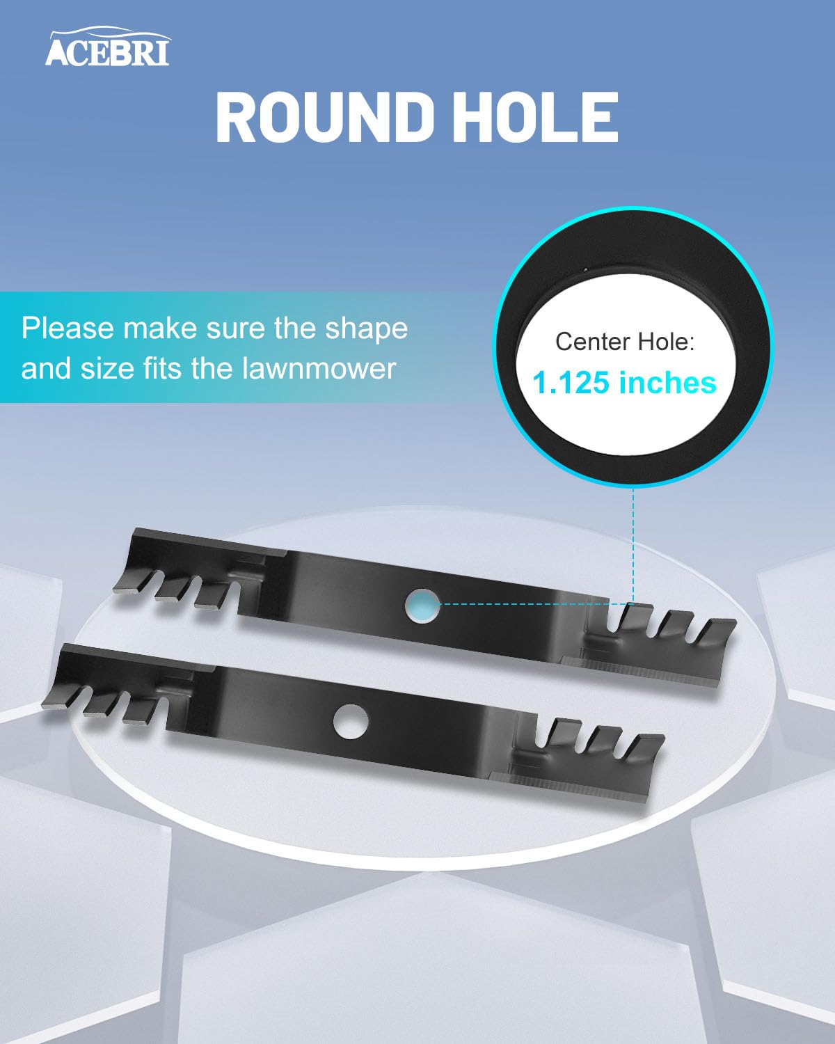 ACEBRI blades installed on Kubota 60-inch deck for reliable performance