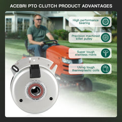 ACEBRI clutch shaft mount detail showing secure crankshaft fit