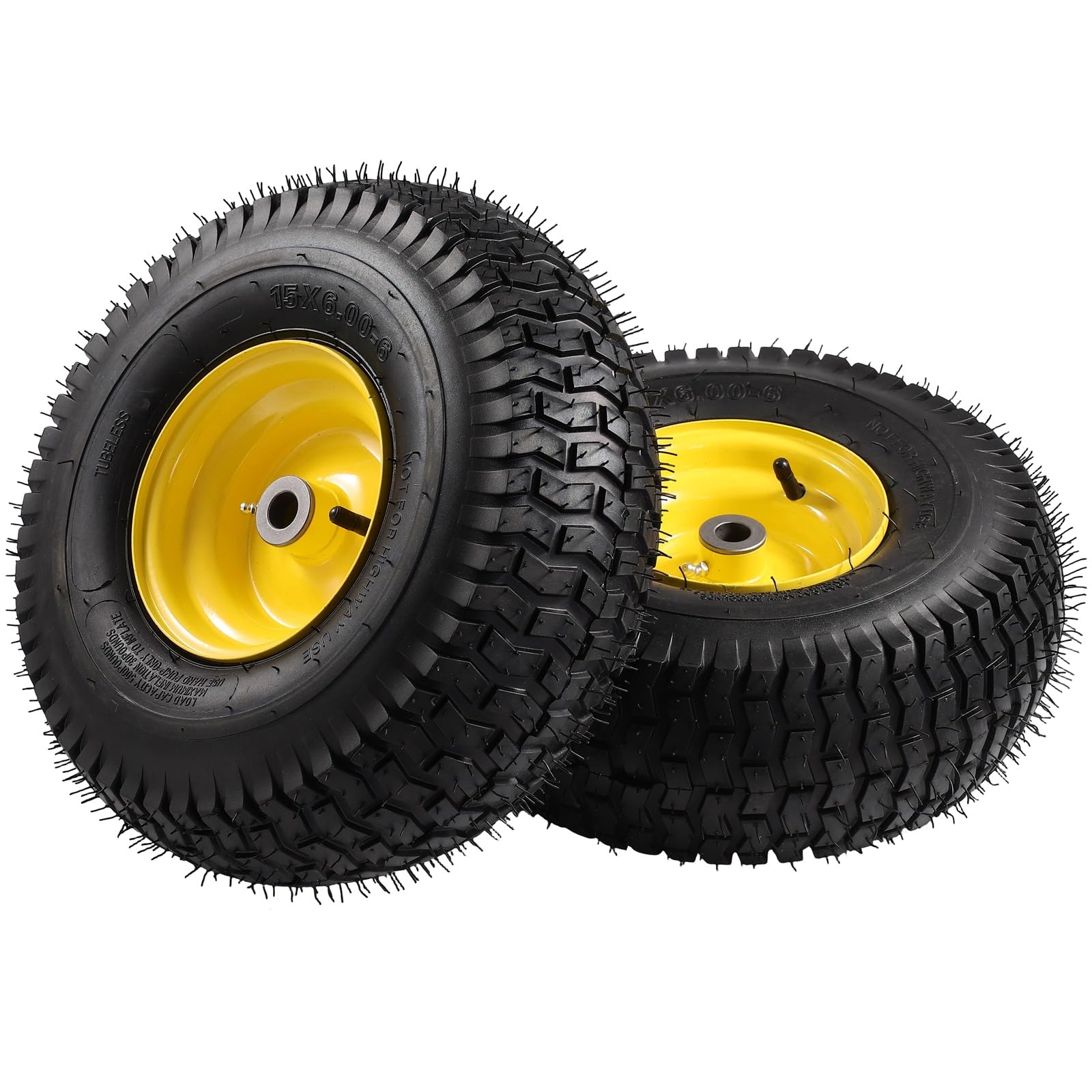 ACEBRI wheel installed on a riding mower demonstrating fit and stability