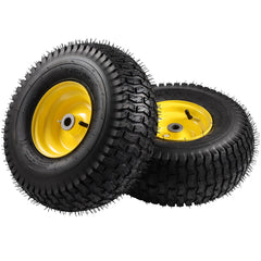 ACEBRI wheel installed on a riding mower demonstrating fit and stability