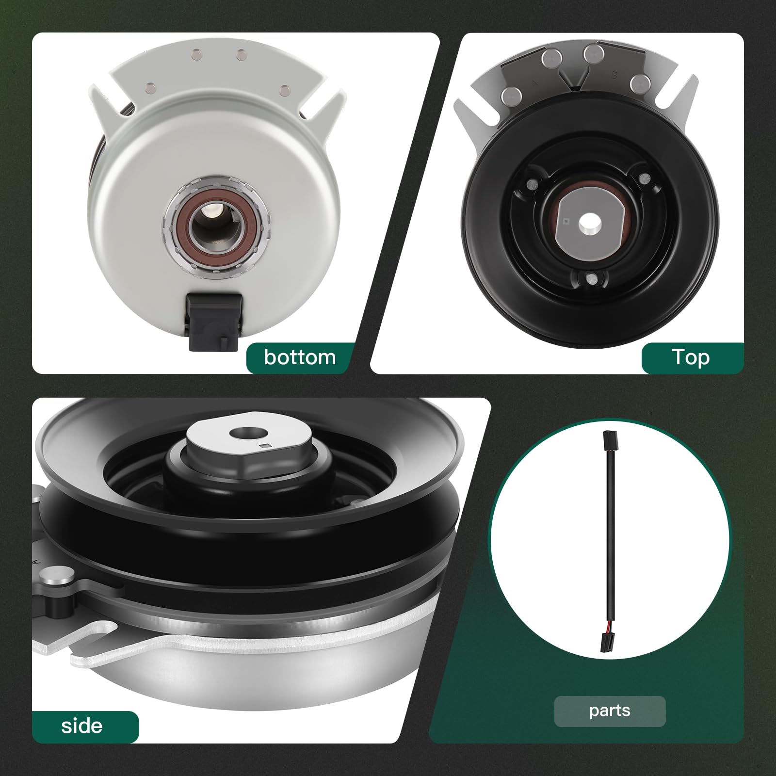 ACEBRI side view highlighting 5.375 inch pulley for correct belt alignment
