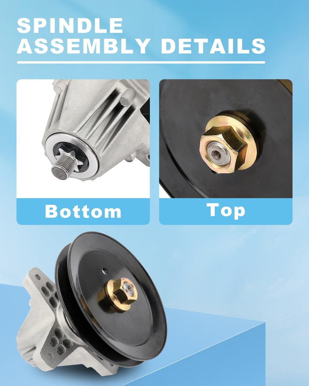 ACEBRI spindle mounting holes detail for easy bolt alignment benefit