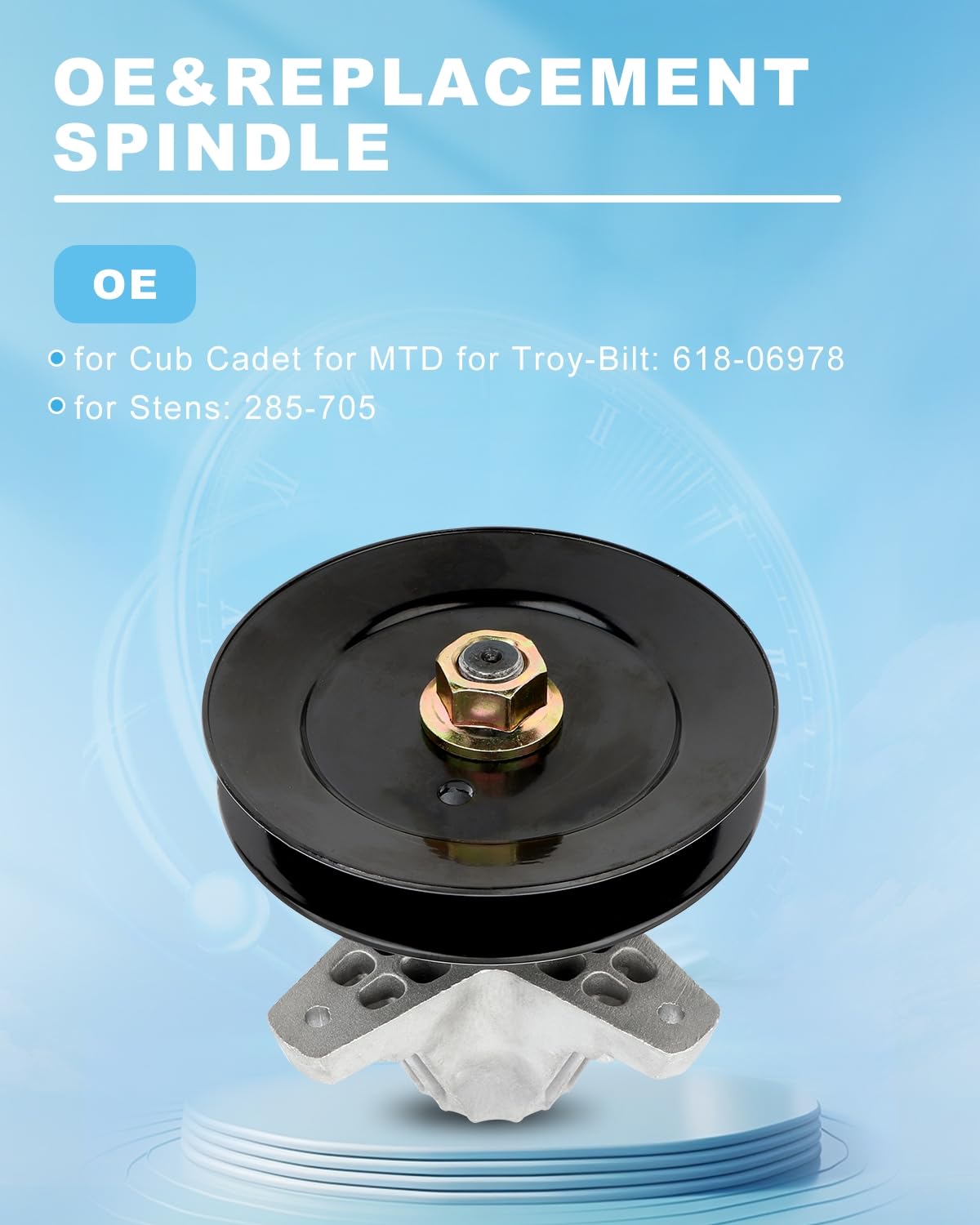 ACEBRI spindle side profile highlighting shaft fit and robust construction