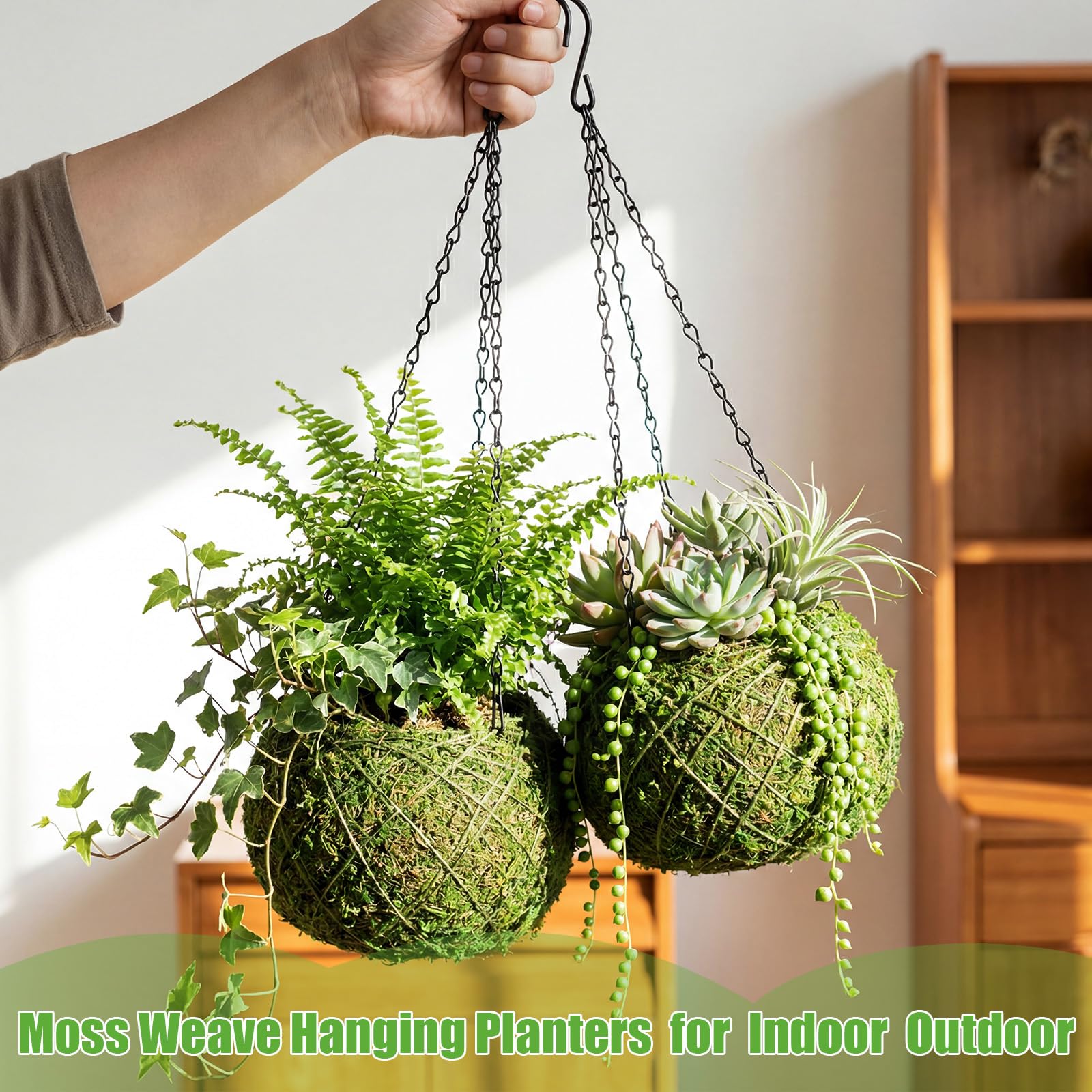 Acellegic hanging baskets on balcony showing space-saving vertical greenery