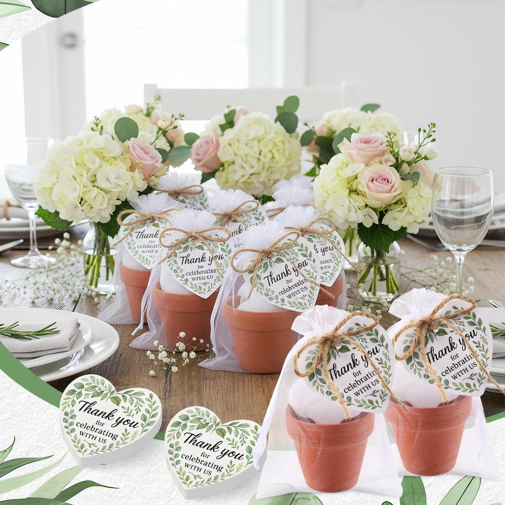 Acellegic organza bag presentation staged as a wedding favor display
