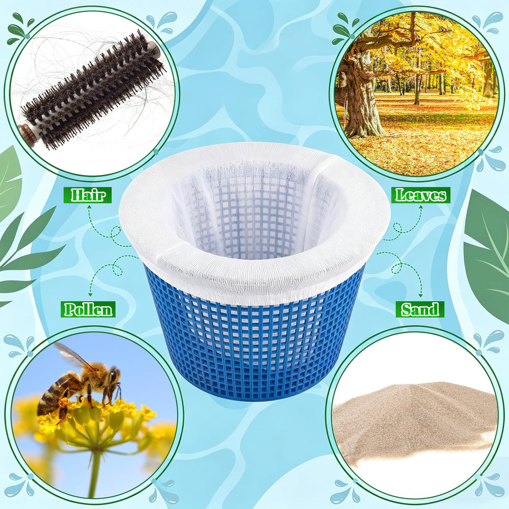 Acellegic sock stretched over skimmer basket demonstrating easy fit