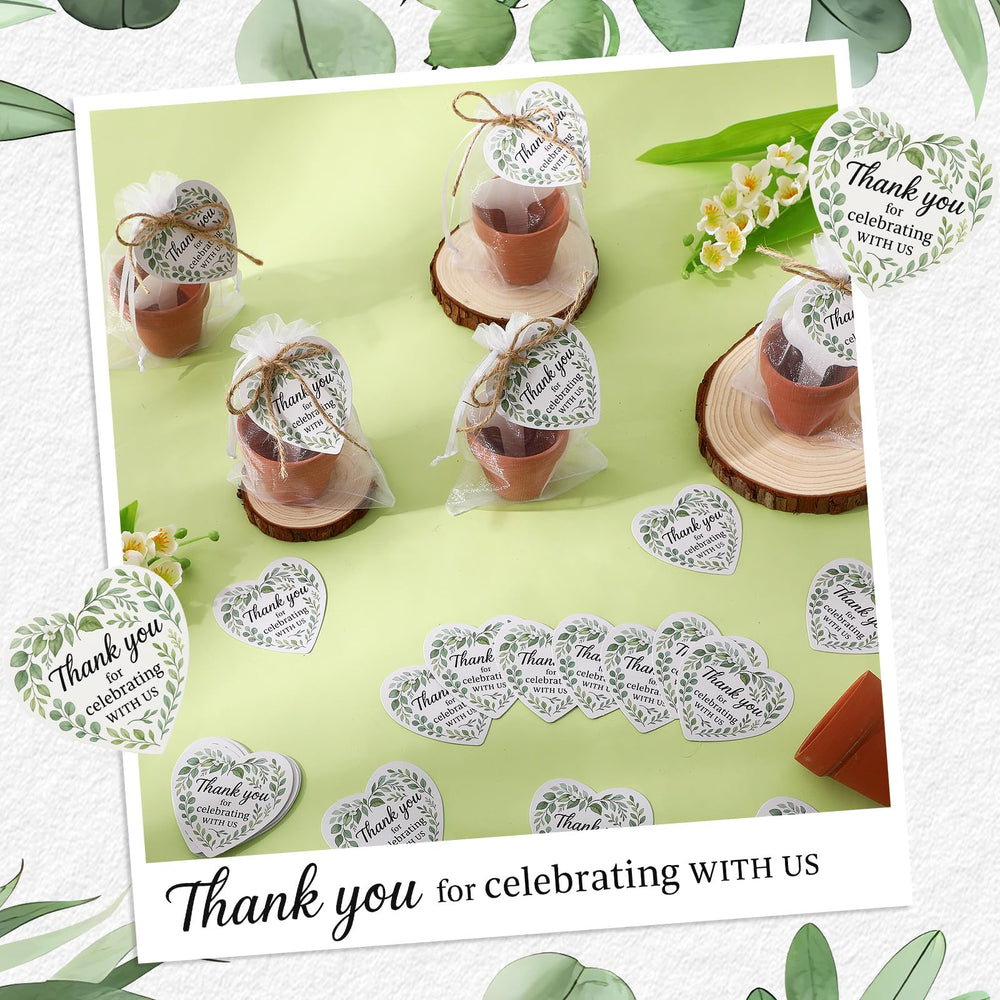 Acellegic thank-you card and plant tag detail for personalized messages
