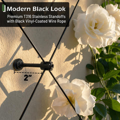 Acemaker close-up of black PVD crosshead standoff, durable modern finish
