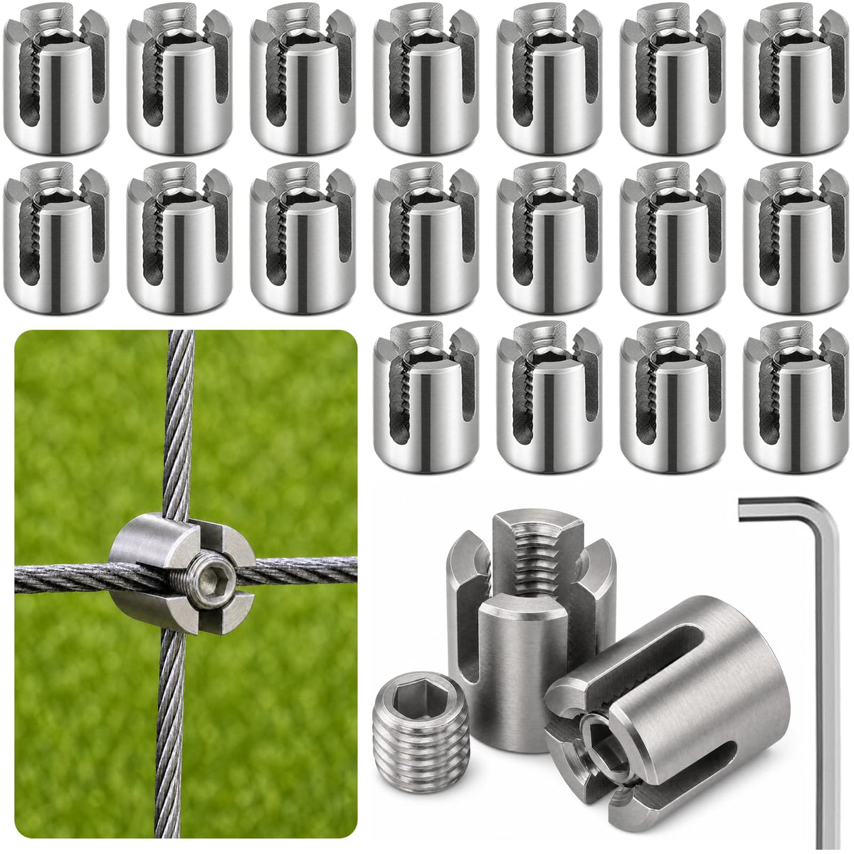 Acemaker front packaging showing 20-piece clamp kit and included Allen key for quick installation