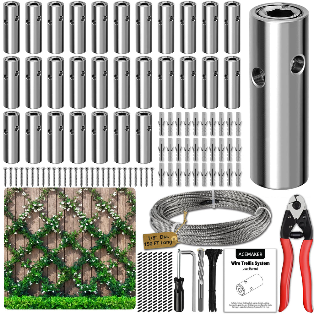 Acemaker front packaging showing full trellis kit and easy install benefit