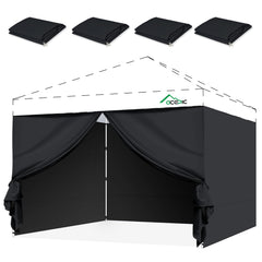 Acepic front view of four black sidewalls showing full enclosure benefit