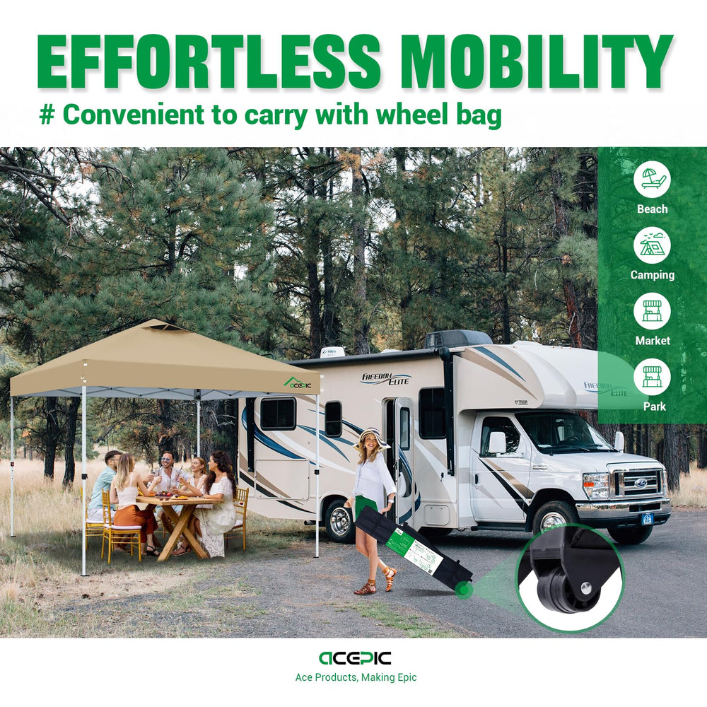 Acepic accessories laid out: ropes, weights, pegs for secure anchoring
