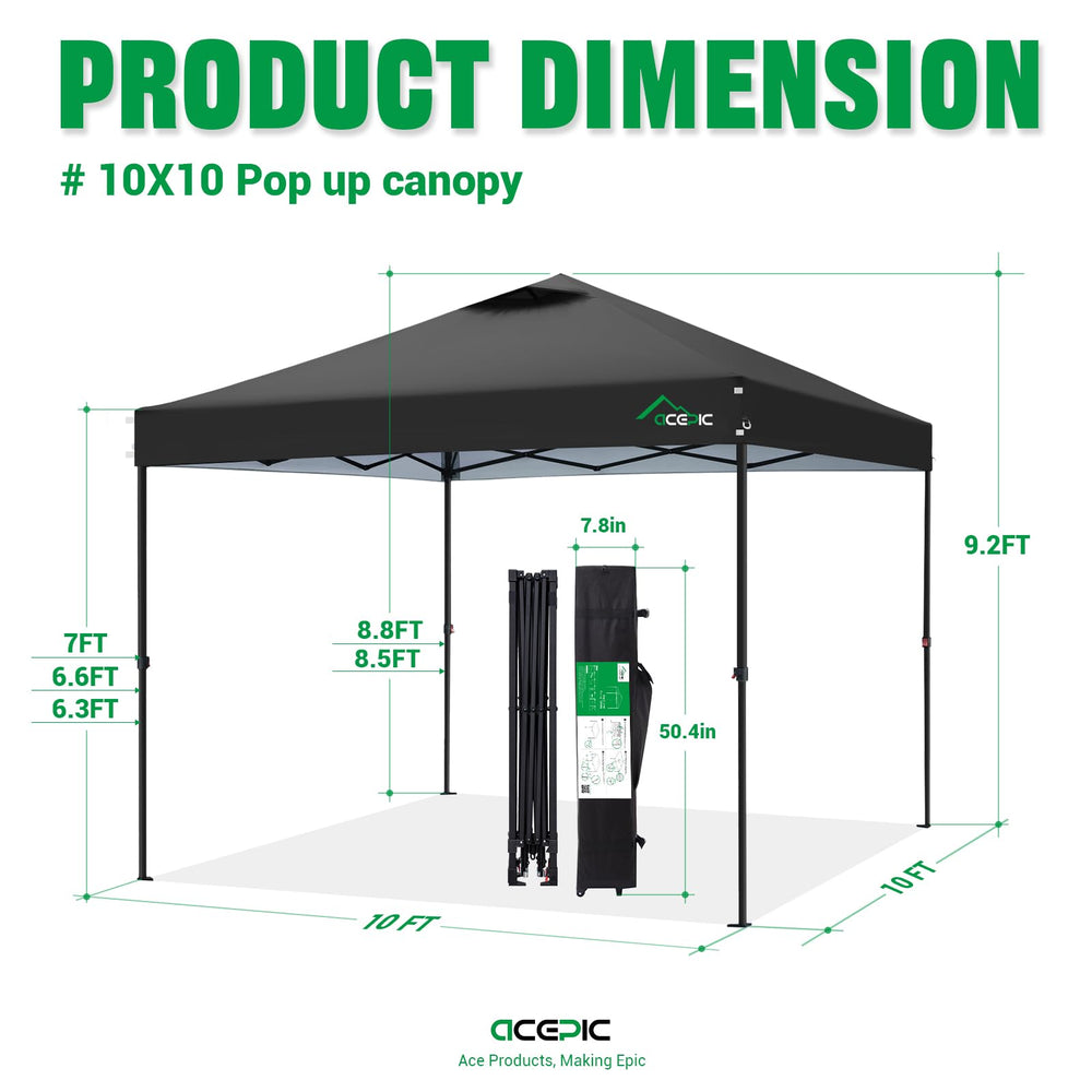 Acepic canopy accessories laid out showing ropes, pegs, weights for secure anchoring