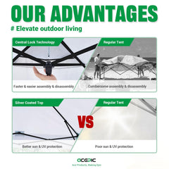 Acepic canopy fabric detail showing 300D Oxford texture and water resistance