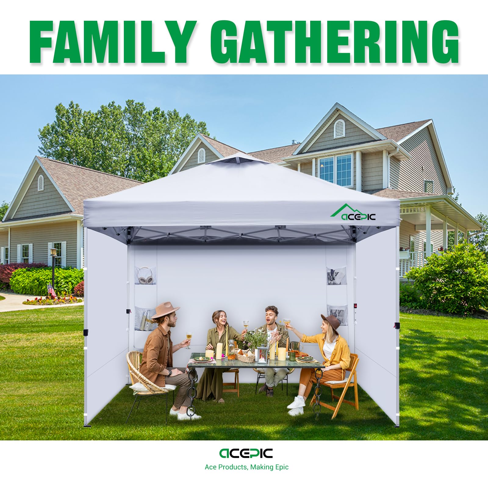 Acepic folded sidewalls packed compactly for easy transport and storage