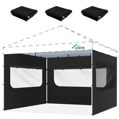 Acepic front view of black sidewall showing full-panel coverage and weather protection