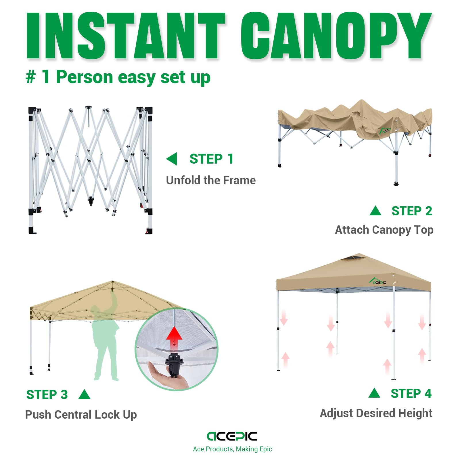 Acepic canopy in use at beach providing shade and better airflow
