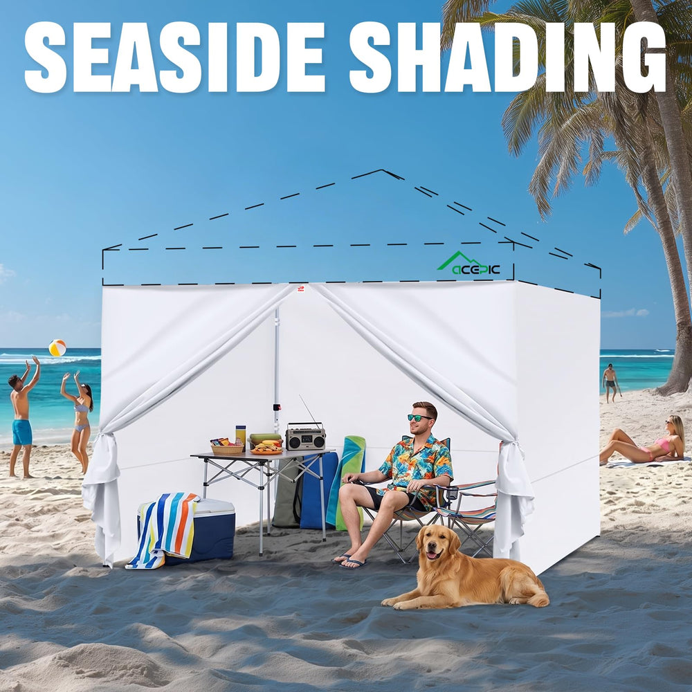 Acepic market setup with sidewalls creating a professional vendor booth