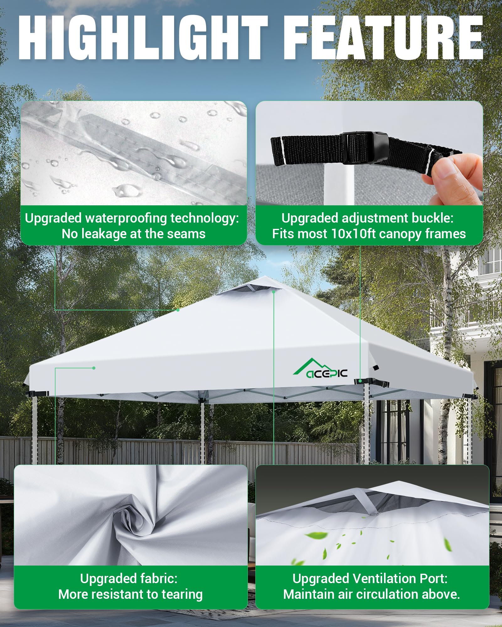 Acepic roof vent detail demonstrating airflow and reduced heat buildup