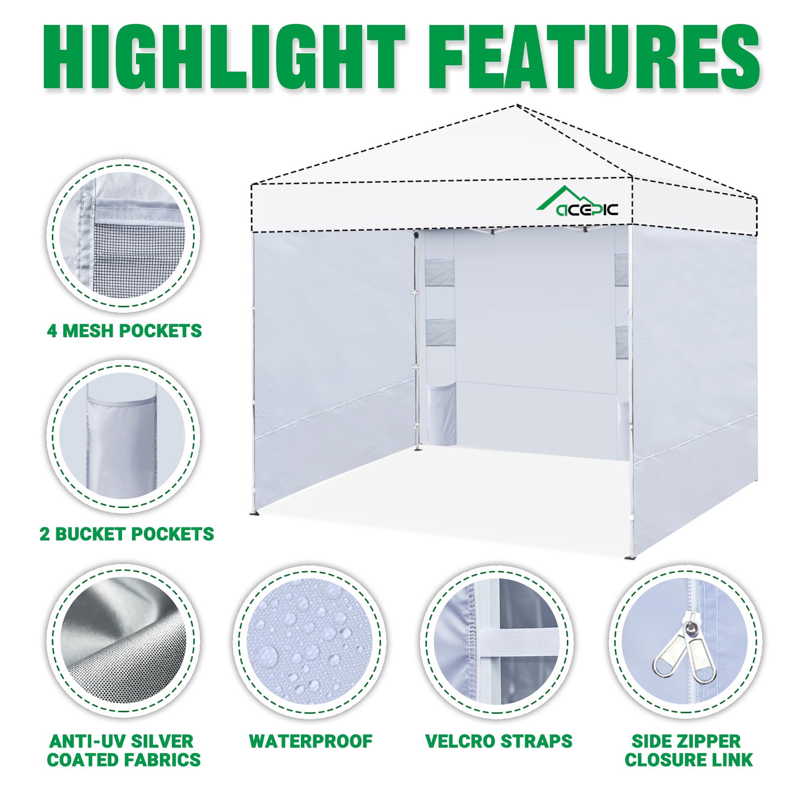 Acepic detailed shot of dual zipper and built-in pocket for convenient access