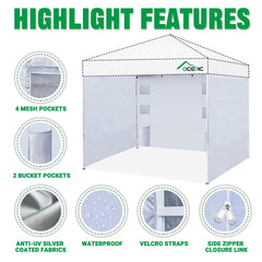 Acepic detailed shot of dual zipper and built-in pocket for convenient access