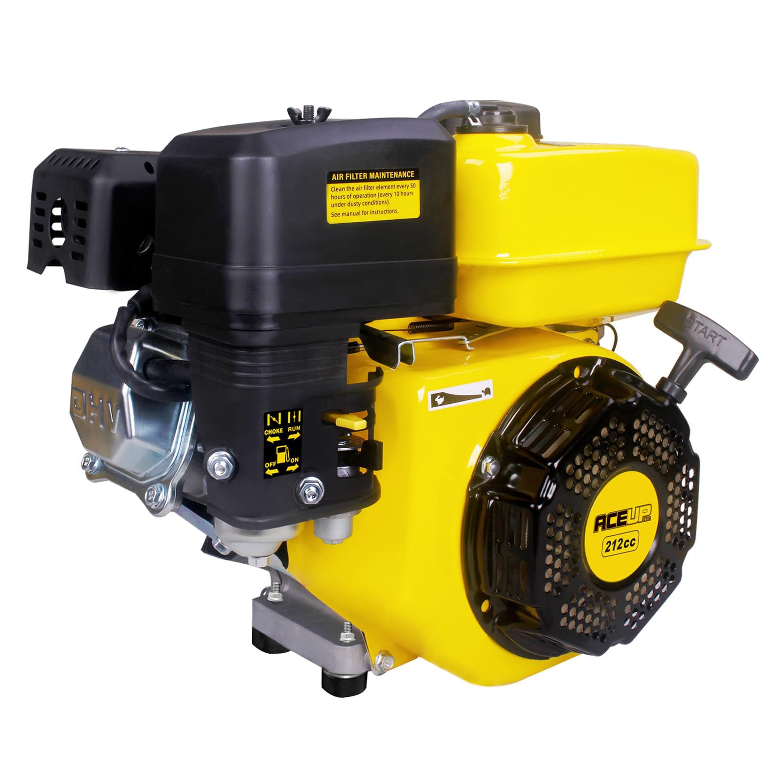 Aceup Energy front view of engine showing compact durable housing and mounting points