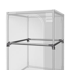 AC Infinity front view of 4x4 mounting bars in tent showing secure support and improved airflow