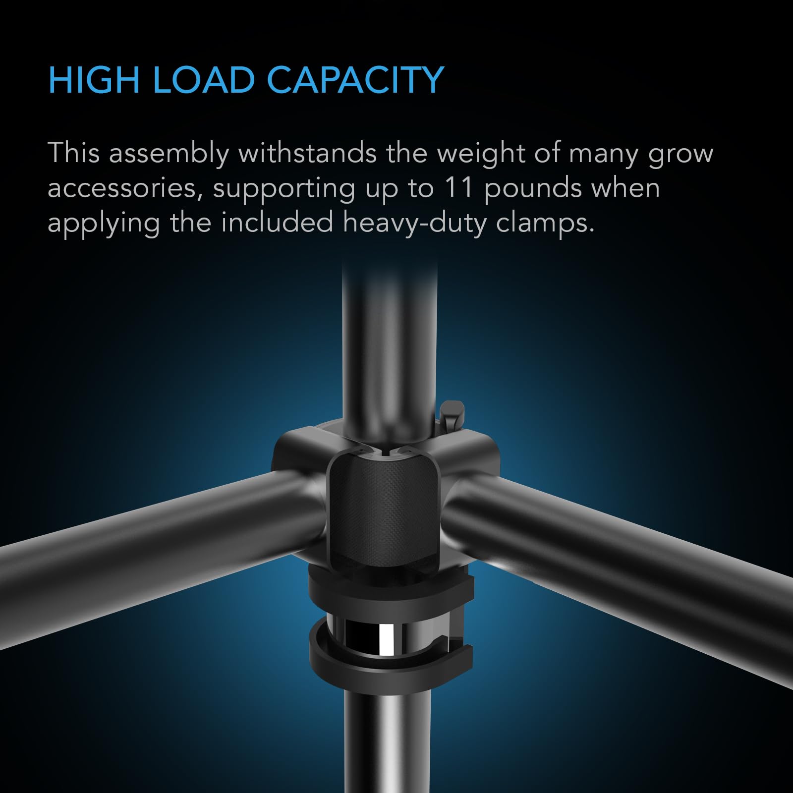 AC Infinity supplemental magnetic light attached to bar highlighting easy mounting and repositioning