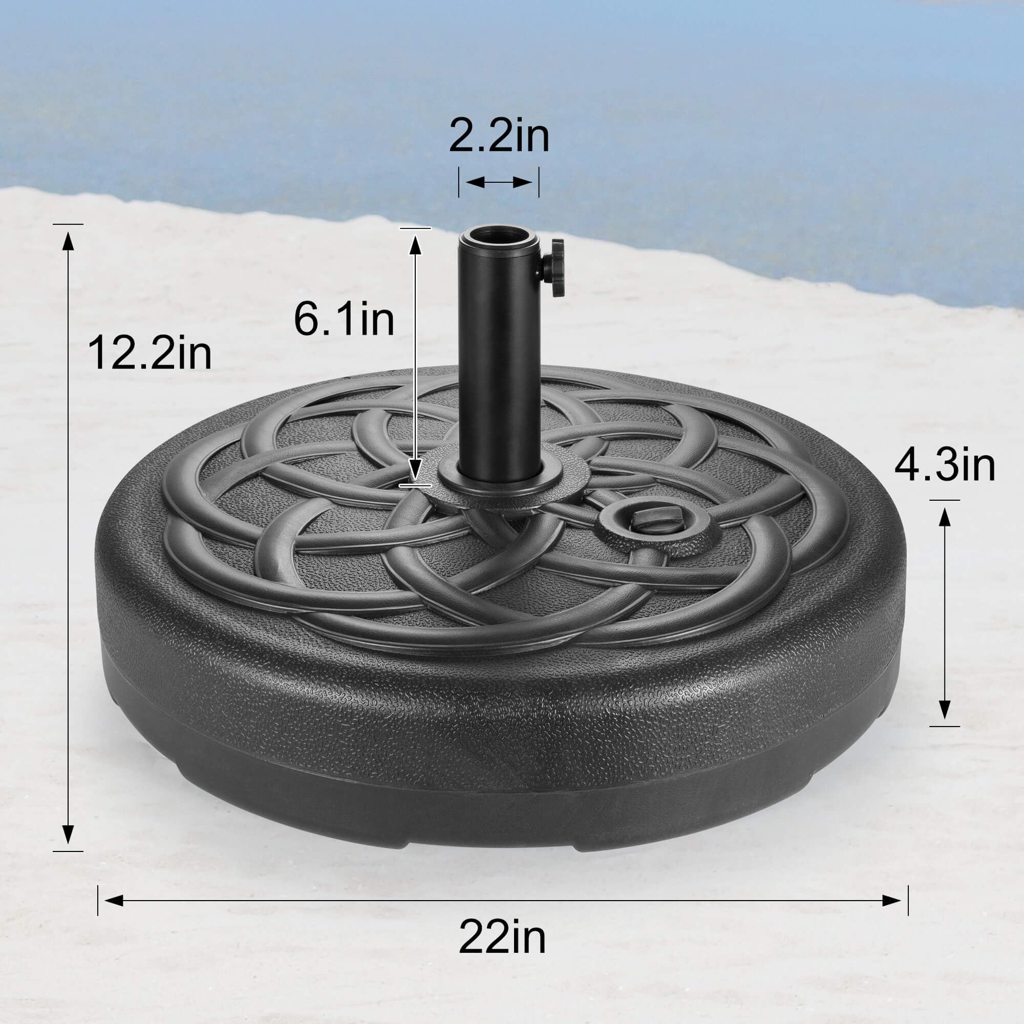AckMizz closeup of fill port for water or sand makes ballast filling easy and fast
