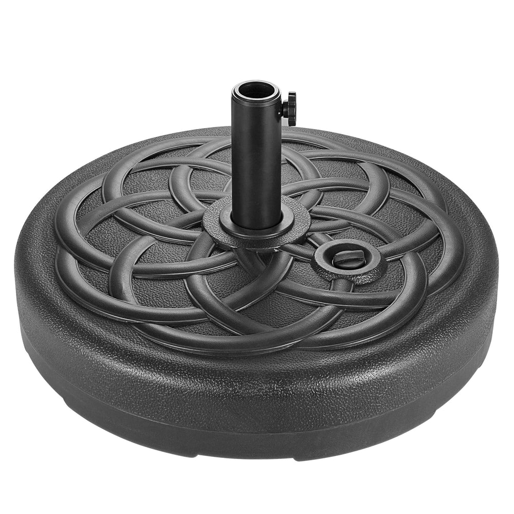 AckMizz front view of round umbrella base showing sturdy design and stable support