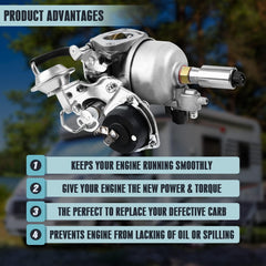 ACmango carburetor with included valve, clamps, fuel line, and filter