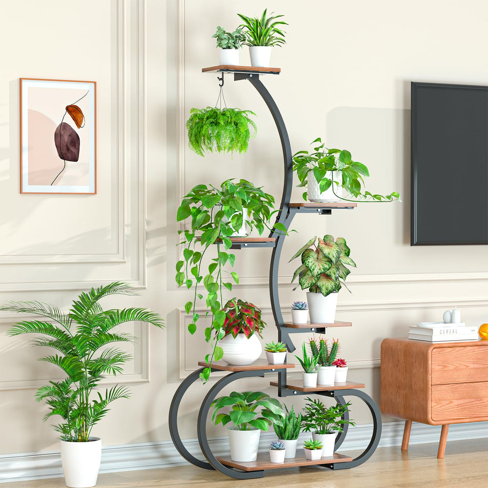 Acnusik widened base with non-slip mat demonstrating extra stability for heavy planters