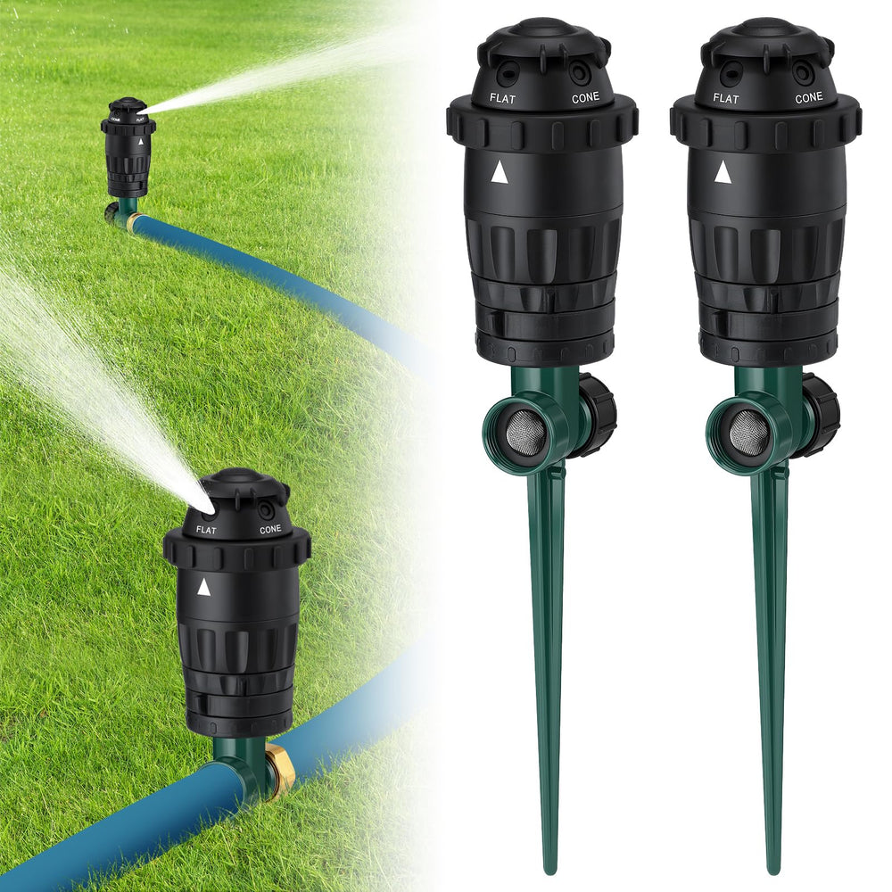 Acostop front view of two sprinklers showing placement and coverage benefit