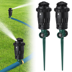Acostop front view of two sprinklers showing placement and coverage benefit