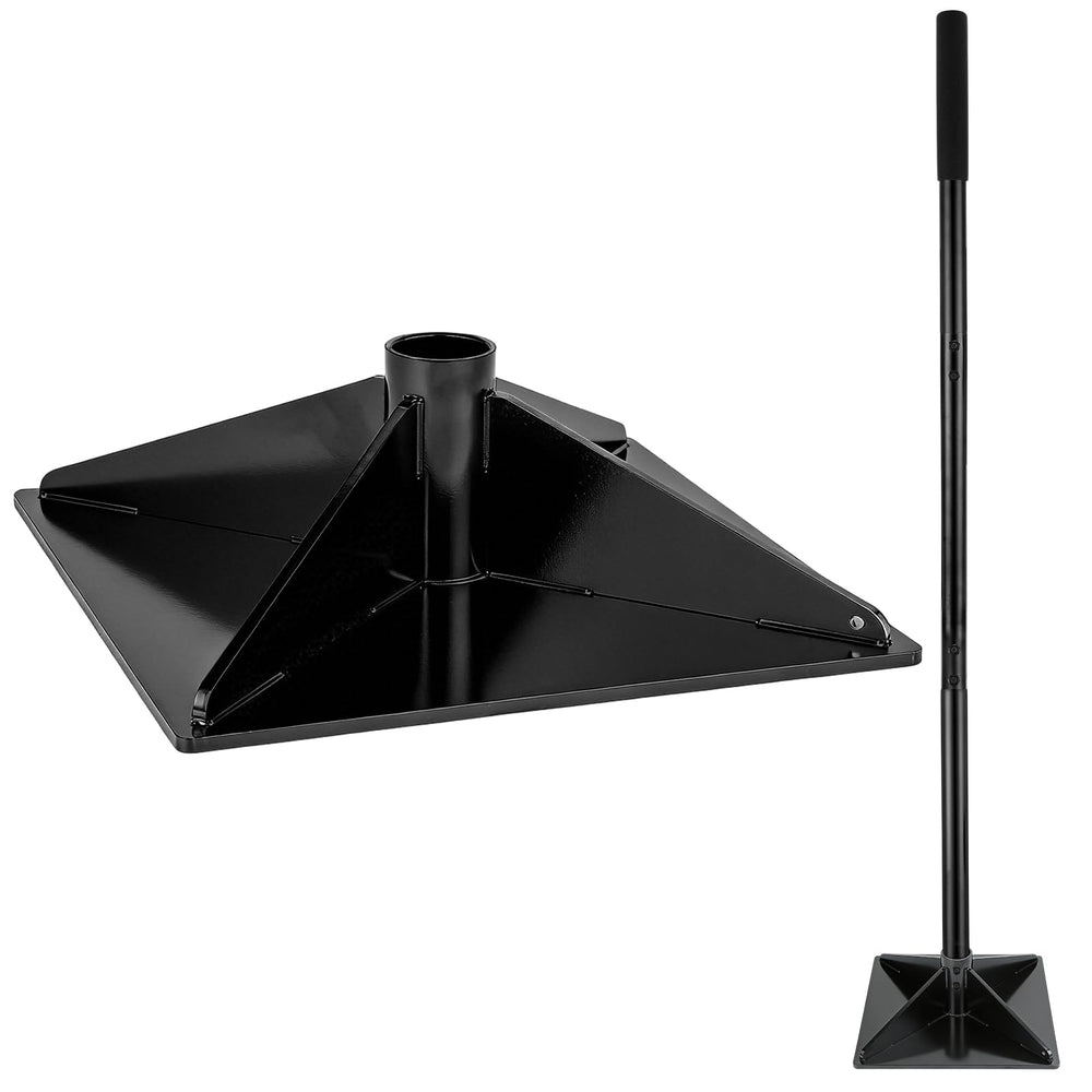 Acostop tamper front view showing durable plate and shaft, built for reliable compaction