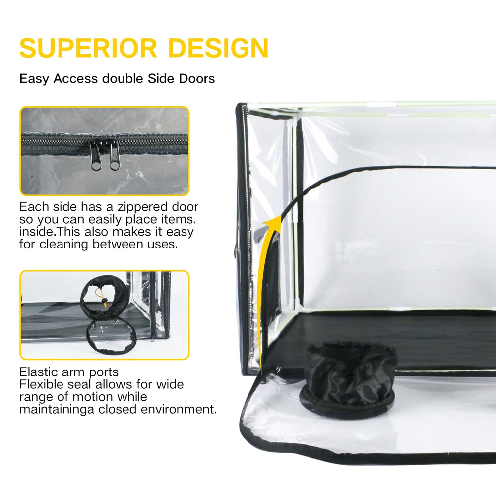 ACOVER assembled interior with growing bags illustrating organized workspace
