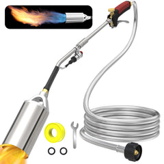 ACOVER torch front view showing durable steel body and ergonomic handle benefit