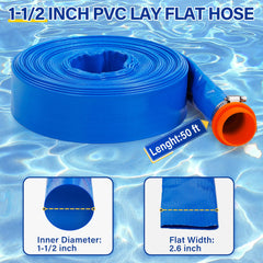 Acquaer close detail of included connector and two clamps, ensures secure pump and pipe attachment