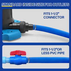 Acquaer lay-flat hose fully extended to show 50ft length, helps plan reach and placement