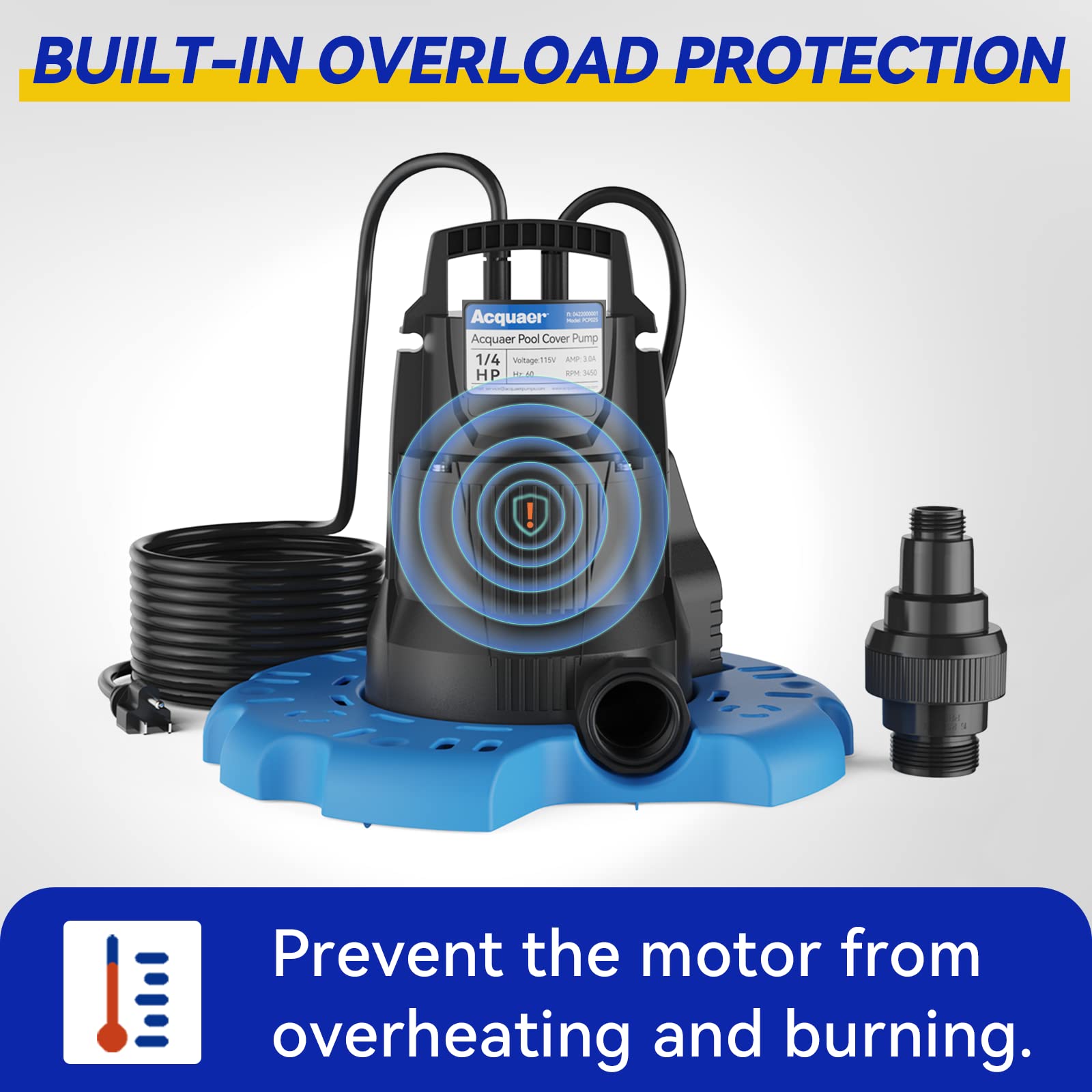 Acquaer pump held by hand for scale showing compact, portable design