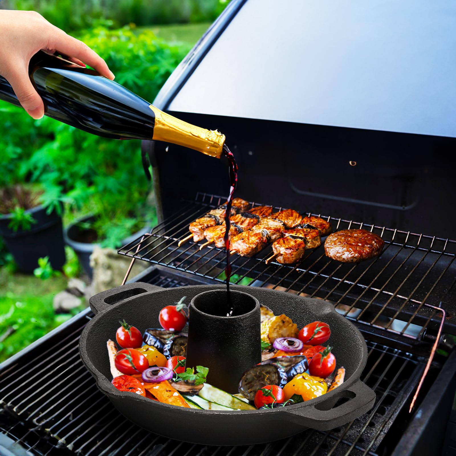 Acshio next to whole chicken to show scale and practical capacity for family meals