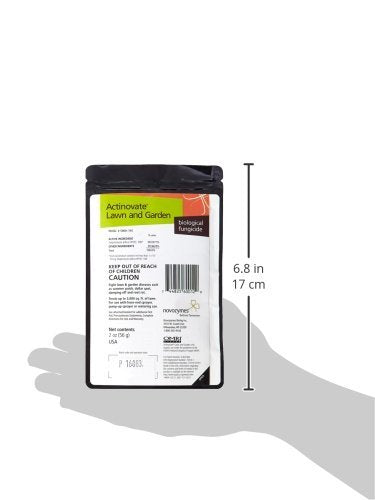 Close-up of Actinovate measurement and mixing with gardening tools showing easy application benefits