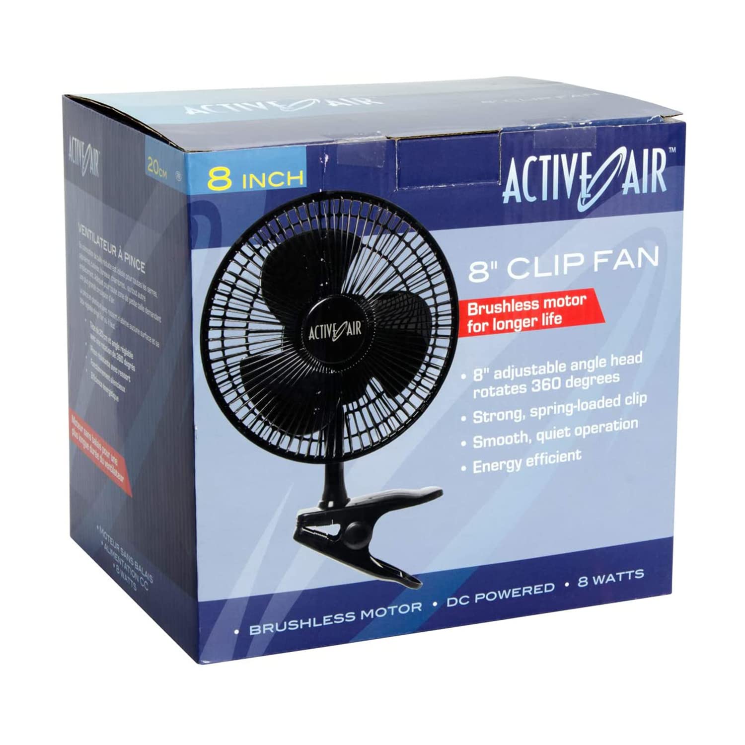 Active Air clipped to desk demonstrating stable mount and quiet cooling