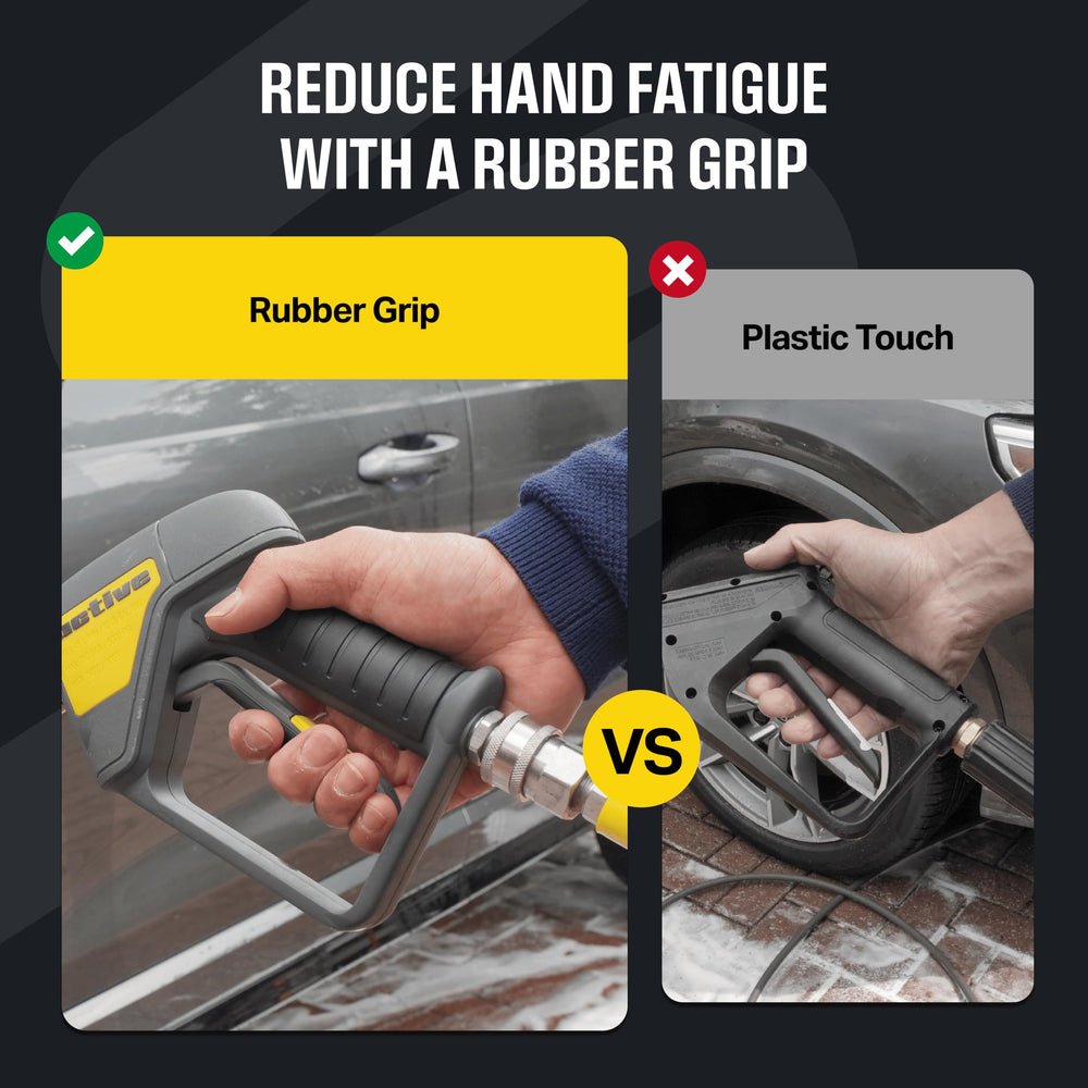 Active swivel gun quick-connect outlet view enabling fast nozzle changes