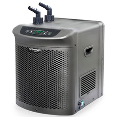 ActiveAqua chiller front panel showing controls and compact design benefit